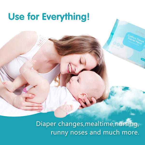 全棉棉柔巾旅行装 Cotton Tissue Travel Size, 20 Sheets/Pack