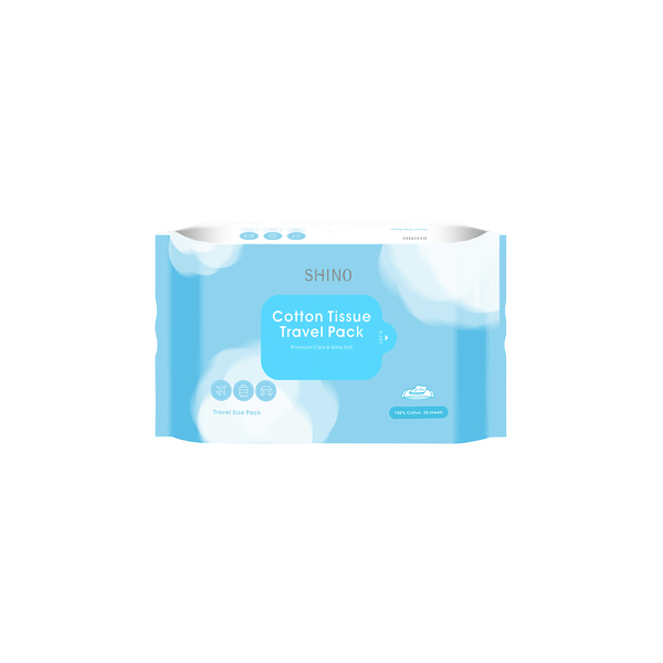 全棉棉柔巾旅行装 Cotton Tissue Travel Size, 20 Sheets/Pack