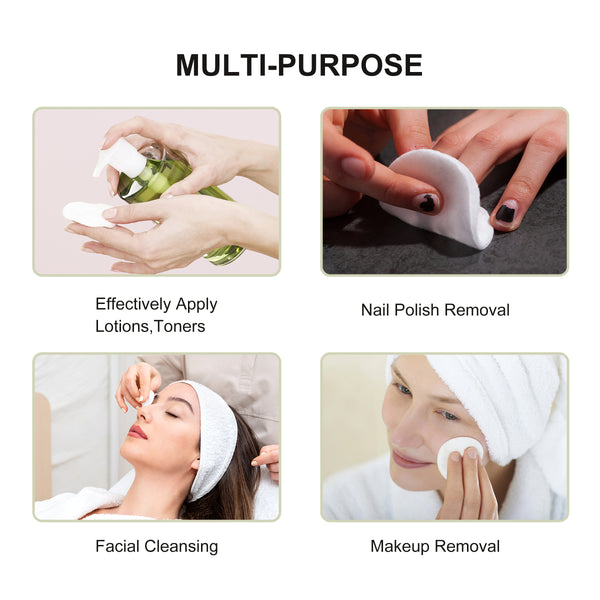 双面双效圆形卸妆棉 Round Cotton Pads, Dual- Purpose Gentle Make-Up Removal Pad, 100 Counts/Pack