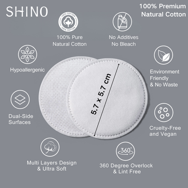 双面双效圆形卸妆棉 Round Cotton Pads, Dual- Purpose Gentle Make-Up Removal Pad, 100 Counts/Pack